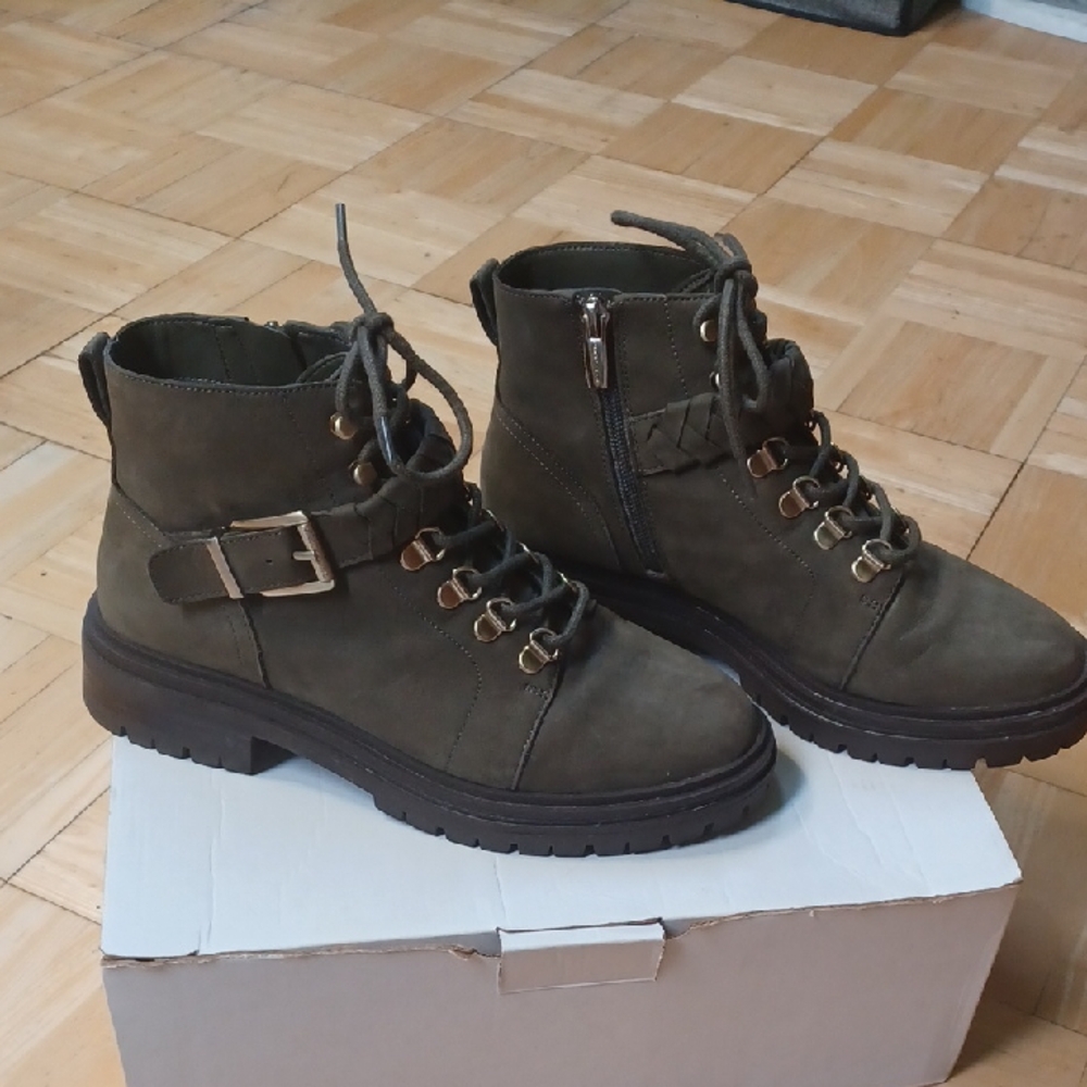 Stylish Olive Green Ankle Boots